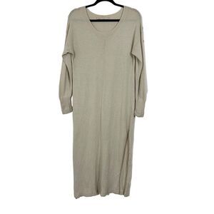 Soft Surroundings Womens Size Medium Beige Side Slits Sweater Dress